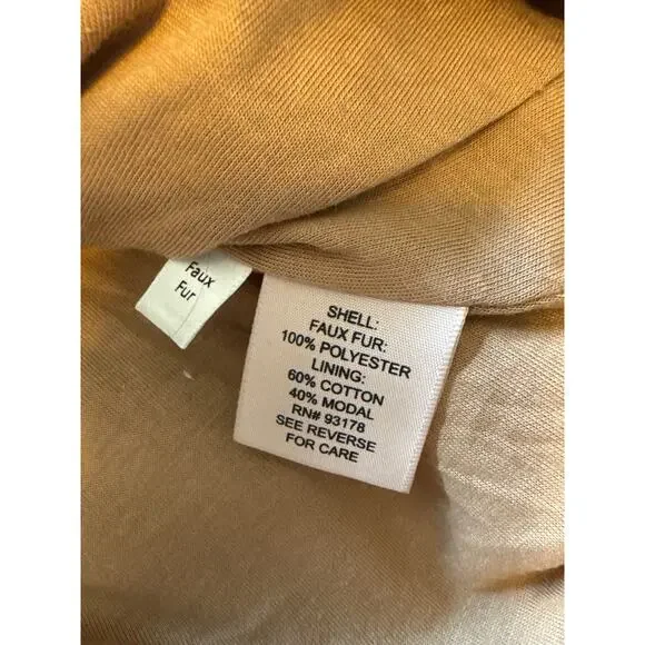 Philosophy Faux Fur Pullover Sweatshirt Tan Beige Size L NWOT Cozy Soft - Picture 4 of 8